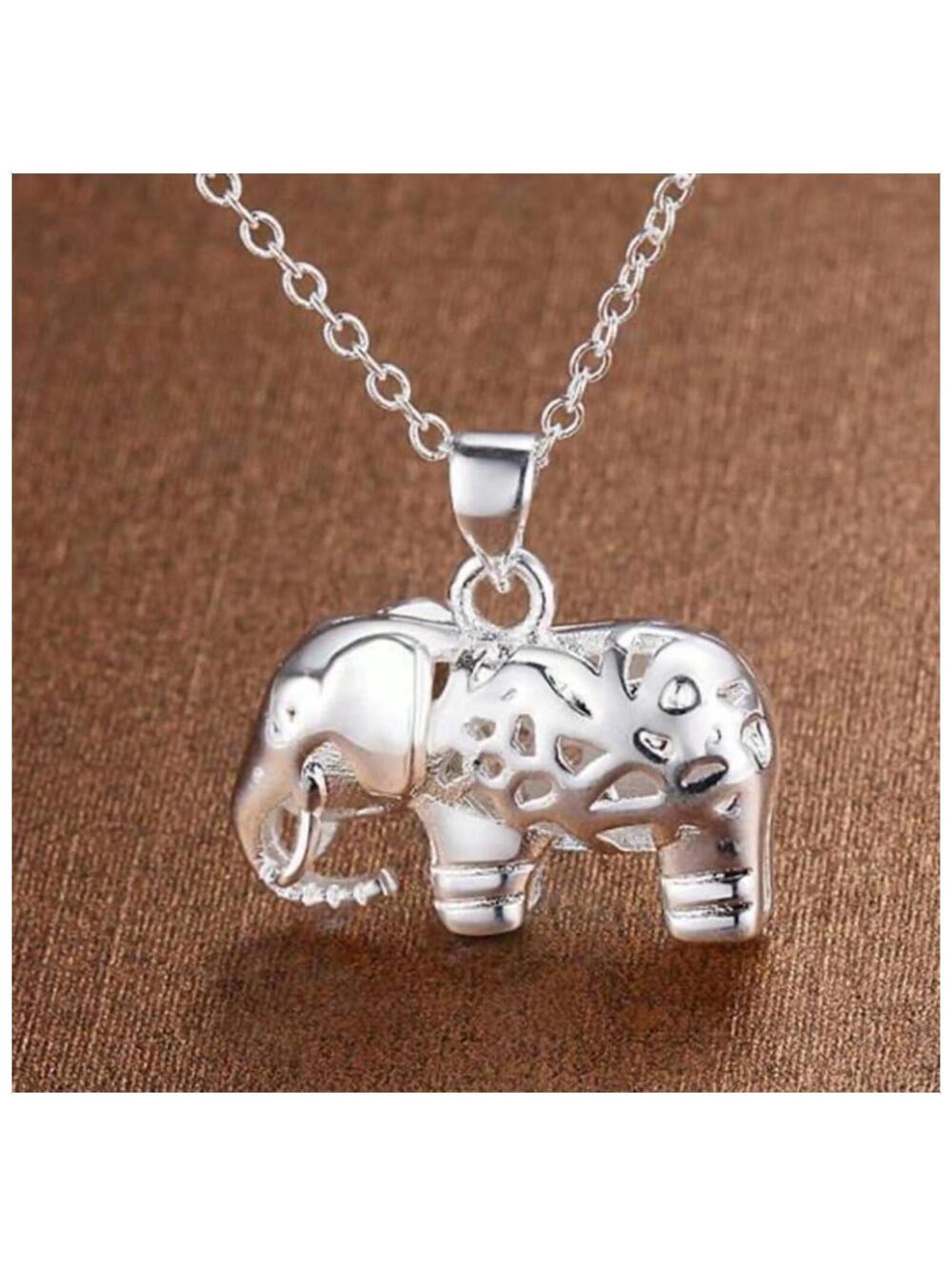 Elephant - Necklace - Silver - 18"
